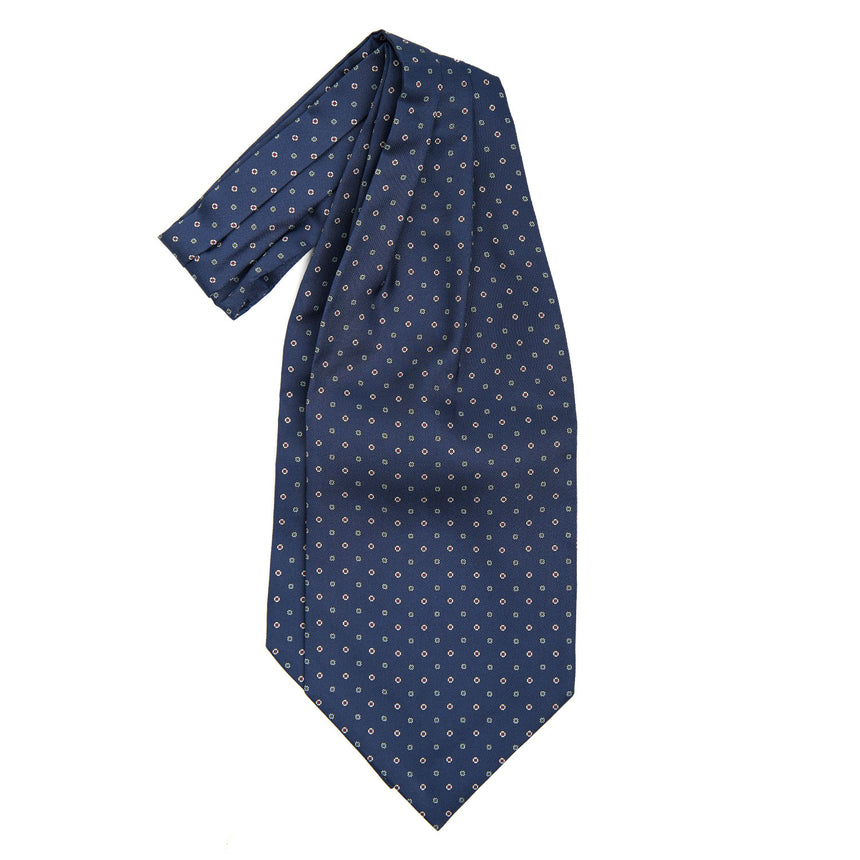 DARK BLU SILK ASCOT TIE