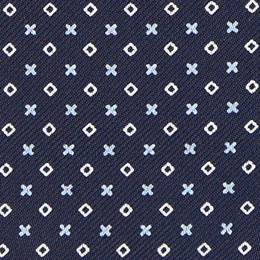 DARK BLUE SILK ASCOT TIE