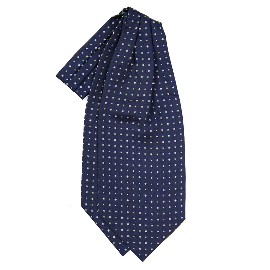 DARK BLUE SILK ASCOT TIE
