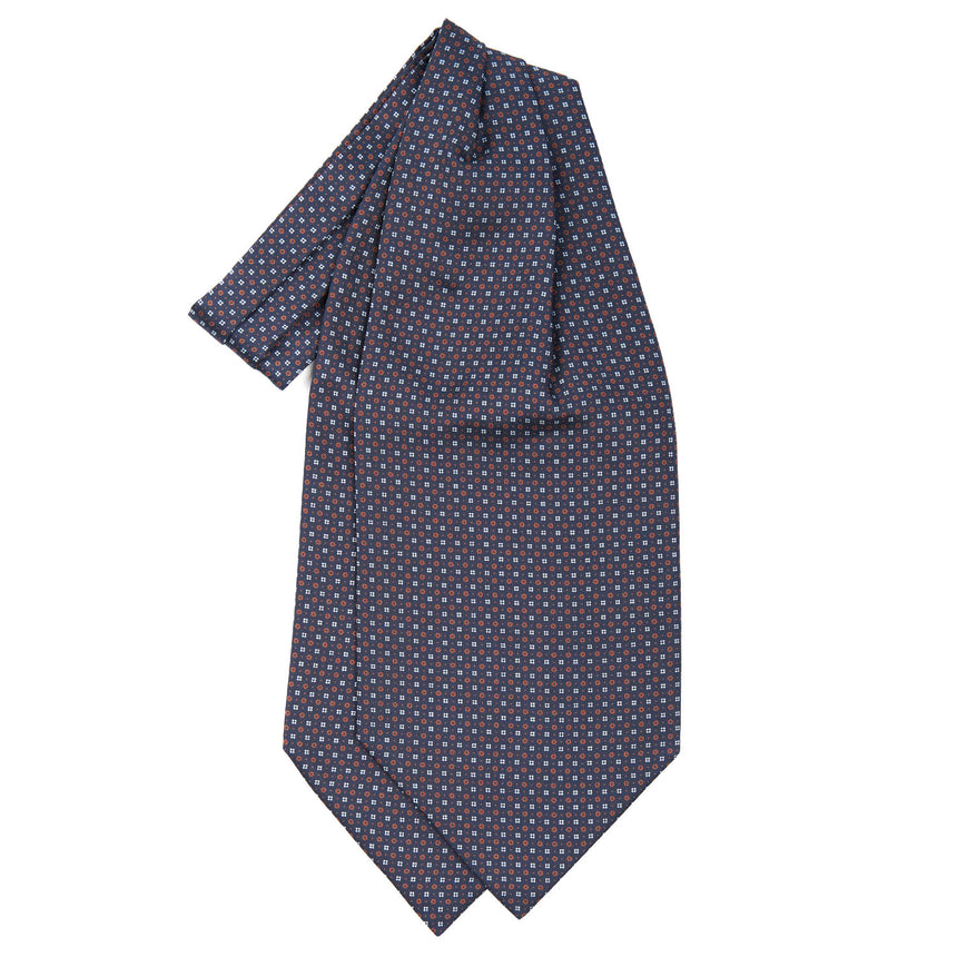 DARK BLUE SILK ASCOT TIE