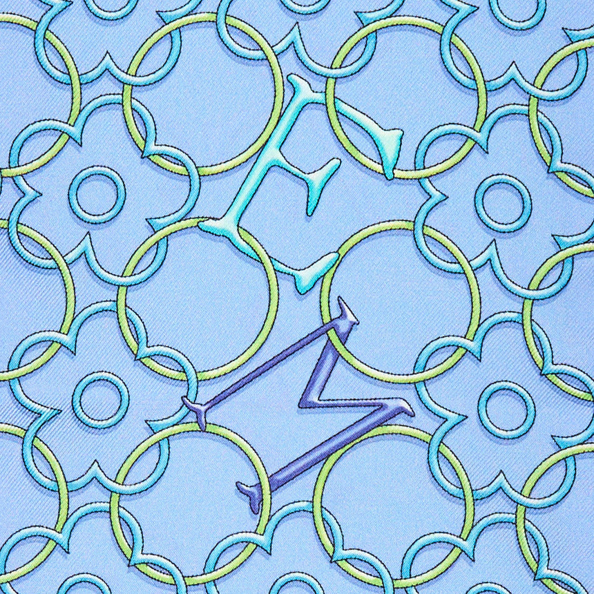 BANDEAUX IN SETA AZZURRO E VERDE