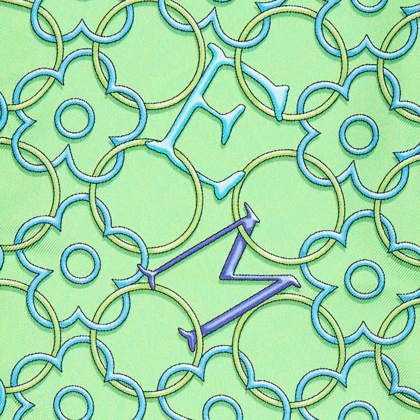 BANDEAUX IN SETA AZZURRO E VERDE