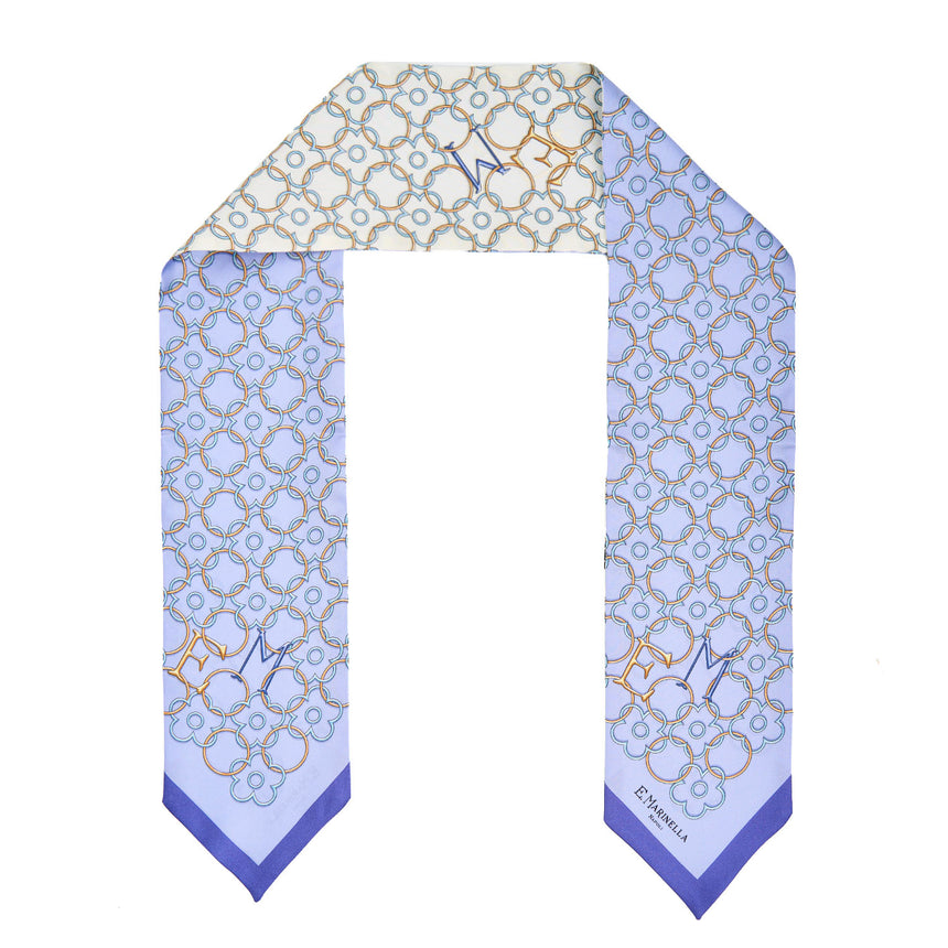 LIGHT BLUE SILK BANDEAU