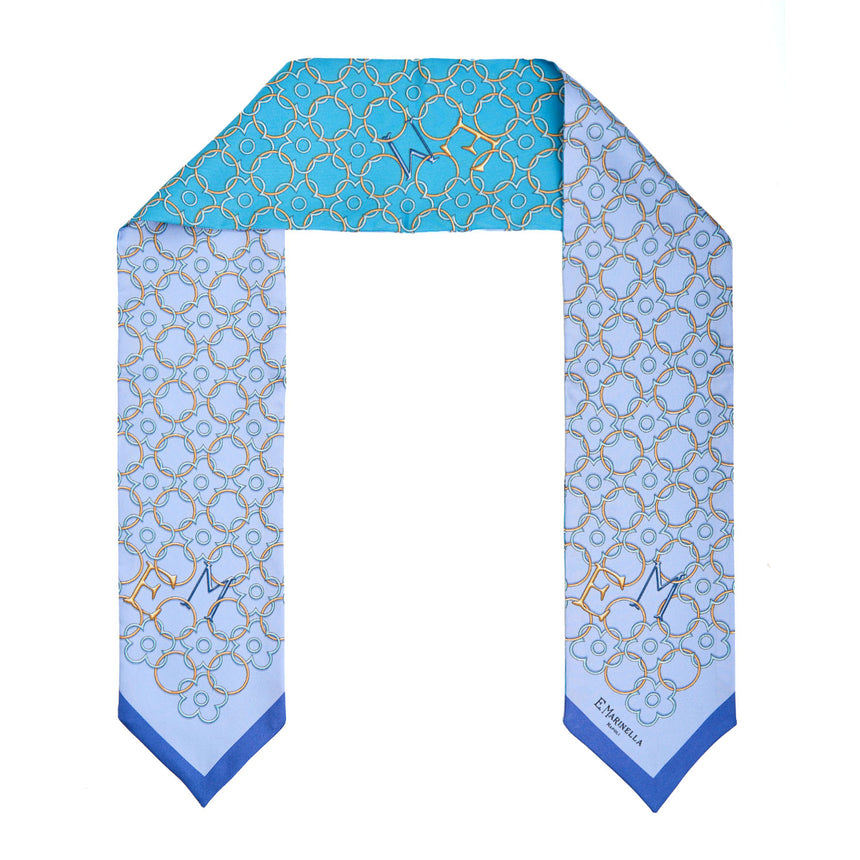 BANDEAUX IN SETA AZZURRO E BLU