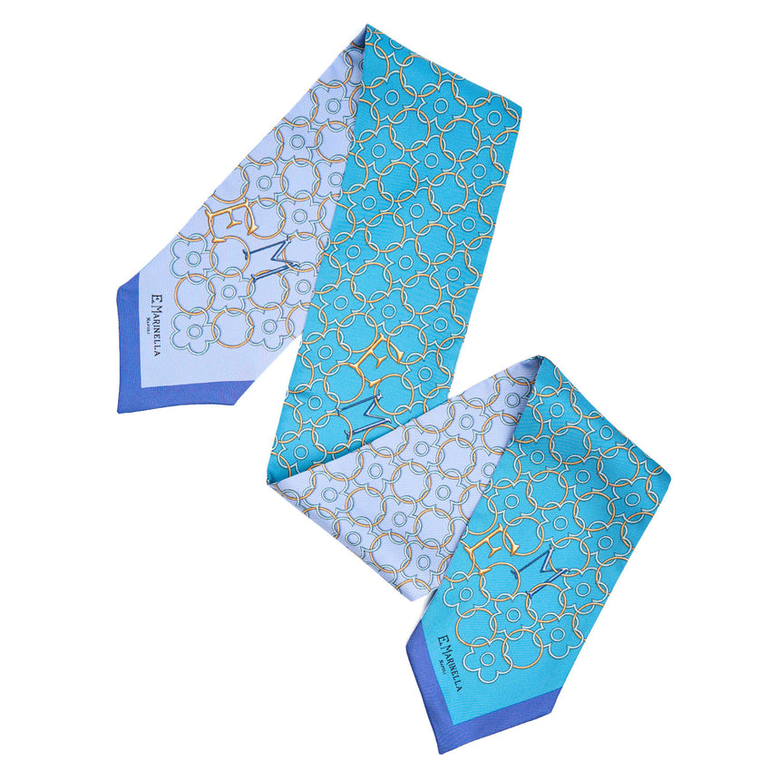 BANDEAUX IN SETA AZZURRO E BLU