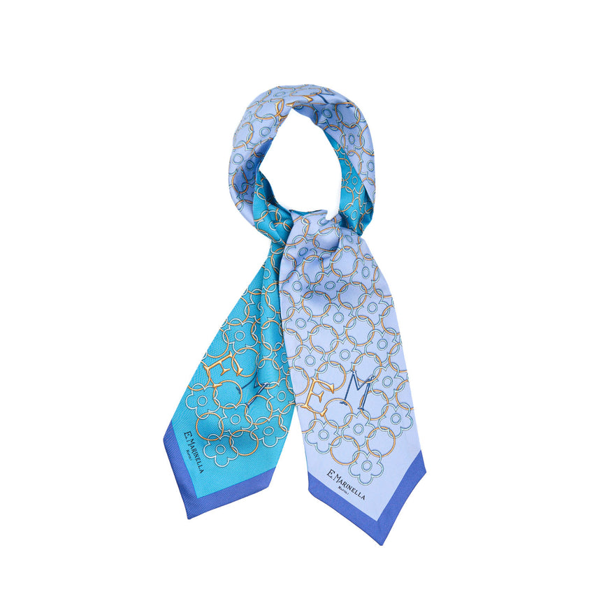 BANDEAUX IN SETA AZZURRO E BLU