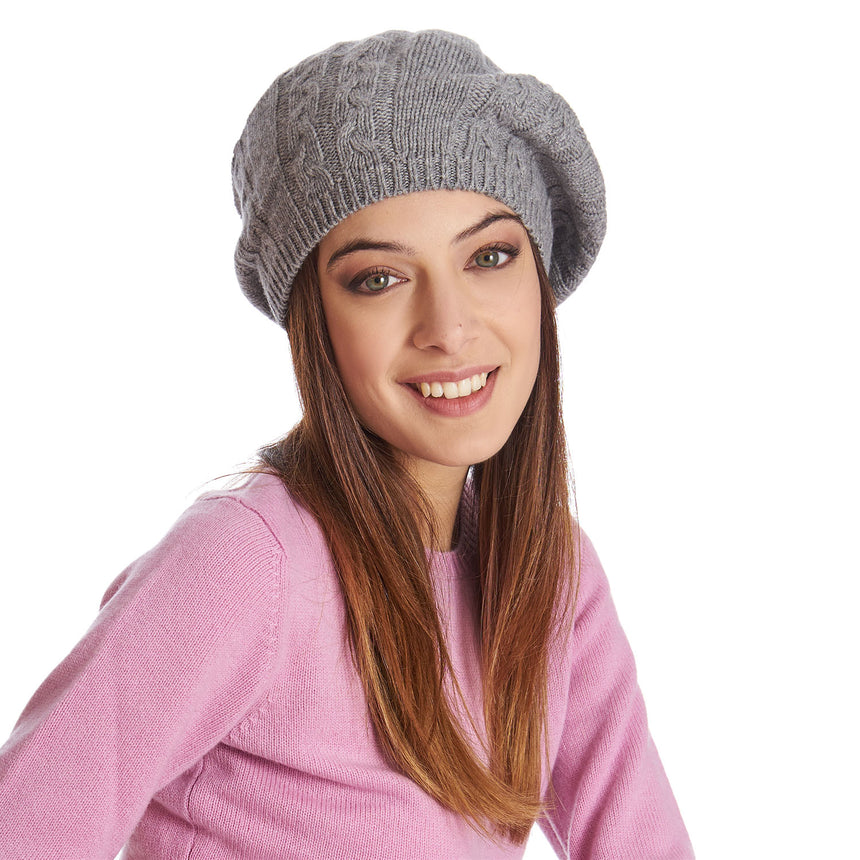CAPPELLO BASCO A TRECCE GRIGIO