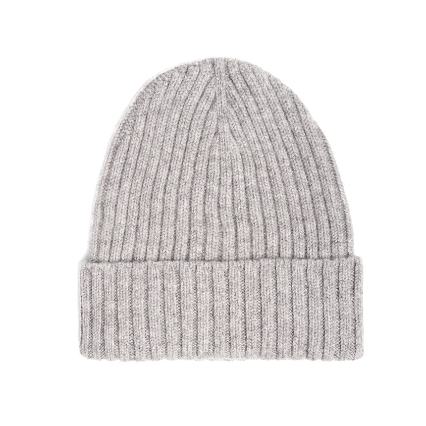 GRAY RIBBED BEANIE