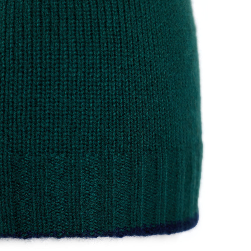 DARK GREEN AND BLUE BICOLOR BEANIE