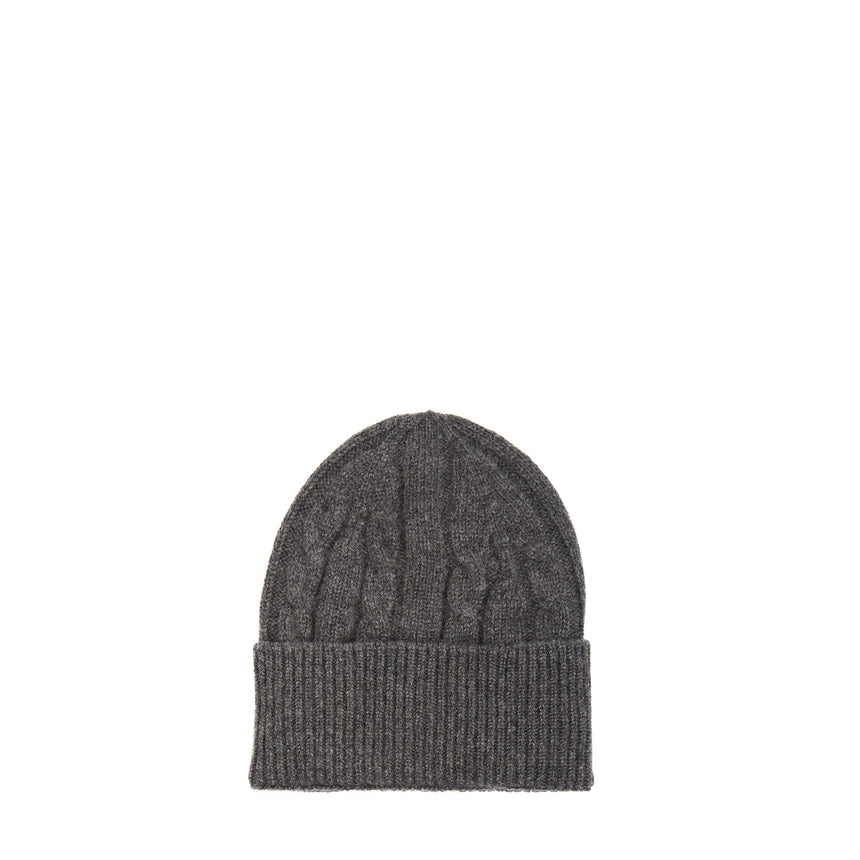 DARK GREY BRAID BEANIE