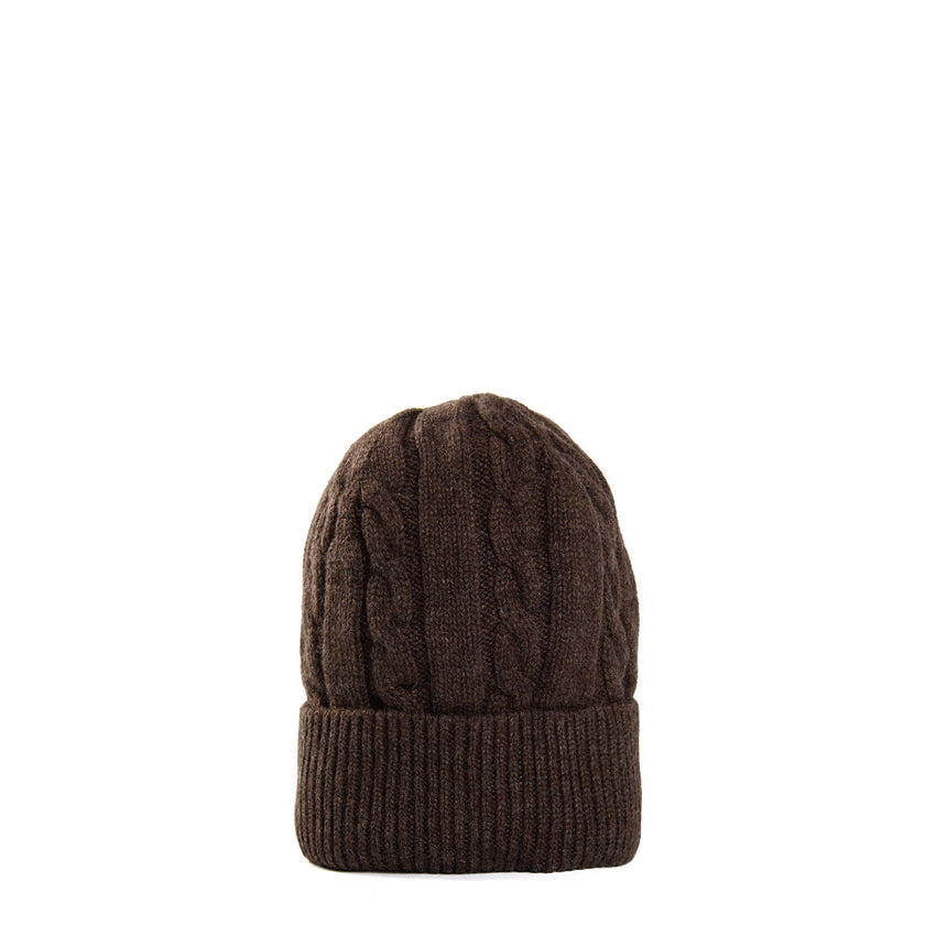 DARK BROWN BRAID BEANIE