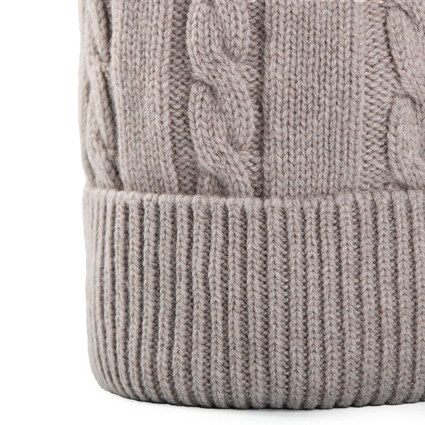 BEIGE BRAID BEANIE