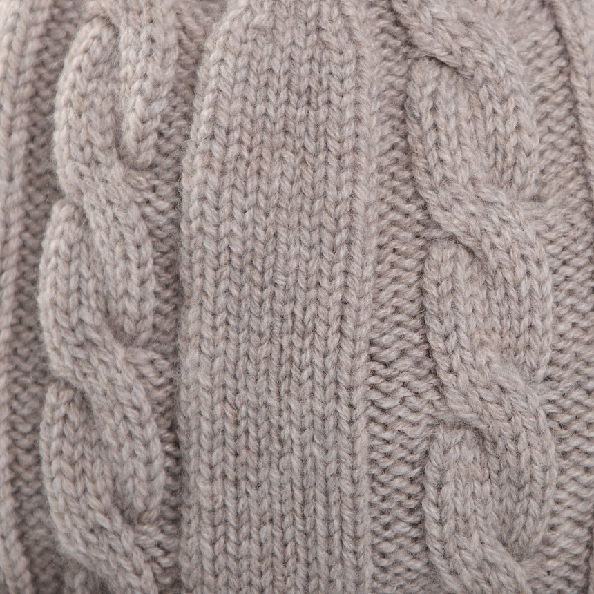 BEIGE BRAID BEANIE