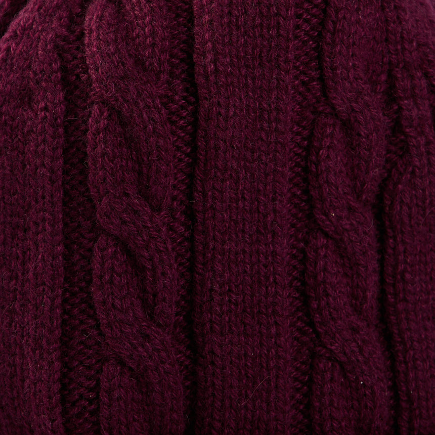 BURGUNDY BRAID BEANIE
