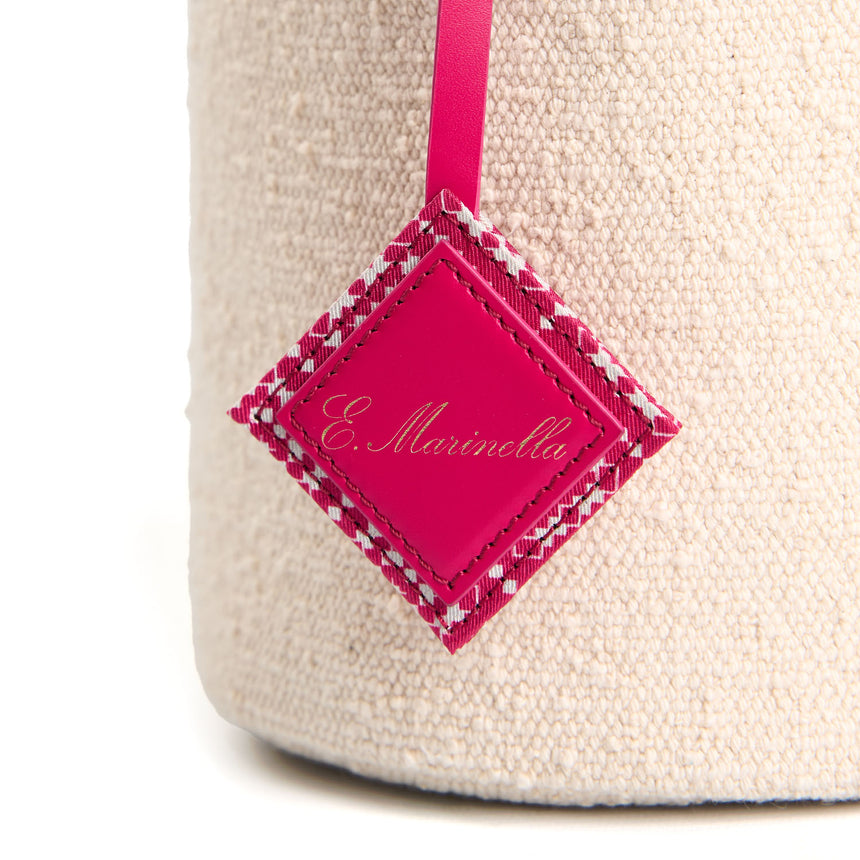 CESTINO IN SETA E CANVAS FUCSIA