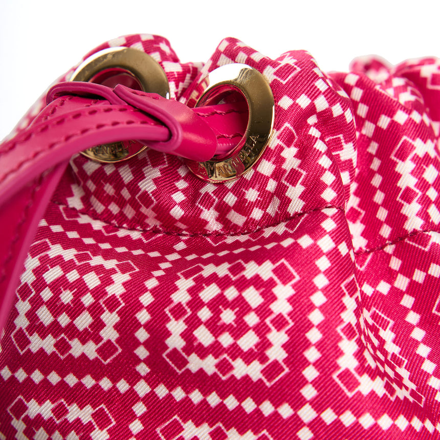 CESTINO IN SETA E CANVAS FUCSIA