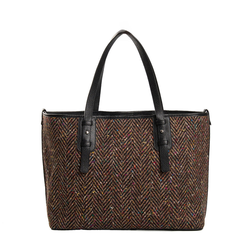 BROWN AND BLACK TOTE BAG