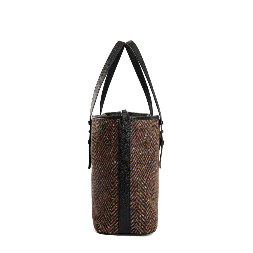 BROWN AND BLACK TOTE BAG