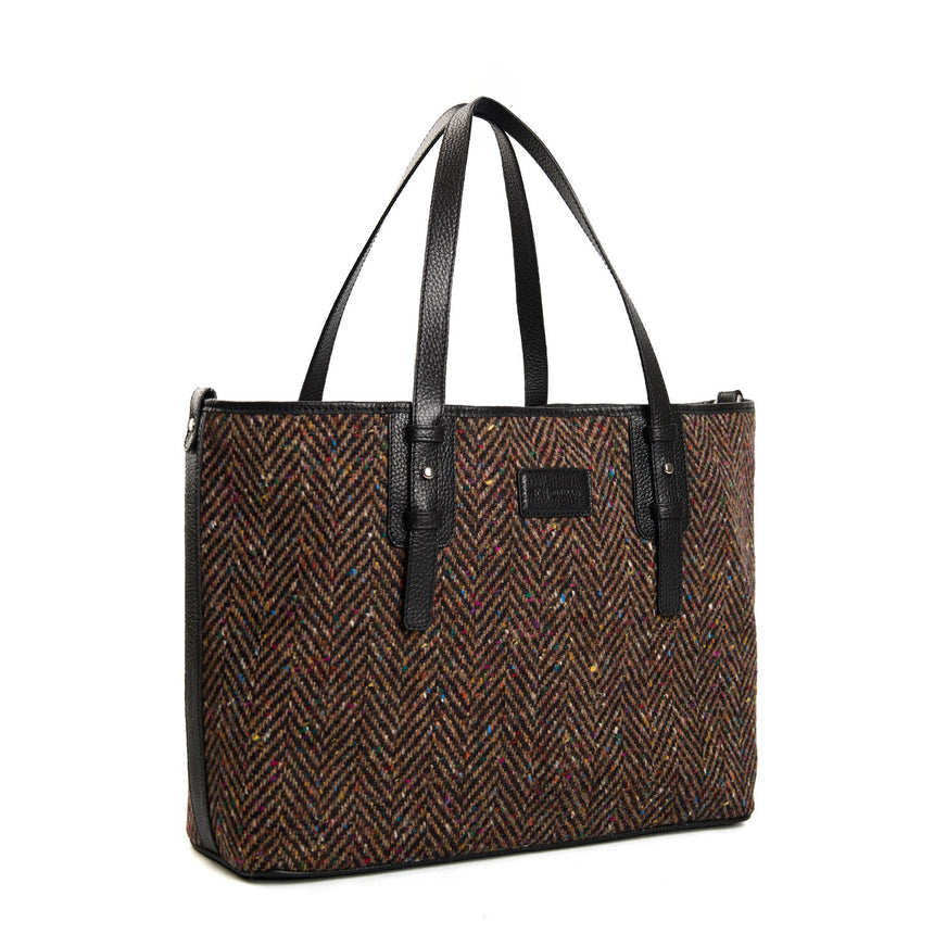 BROWN AND BLACK TOTE BAG