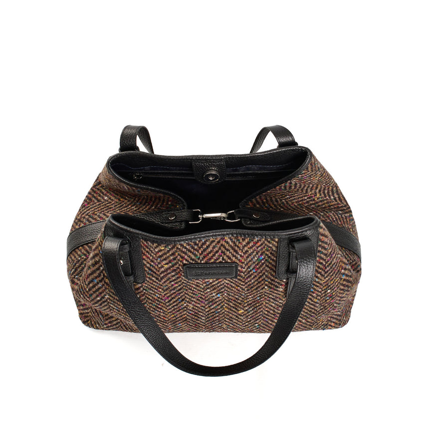 BROWN AND BLACK TOTE BAG