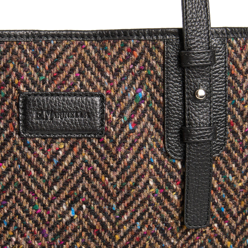 BROWN AND BLACK TOTE BAG