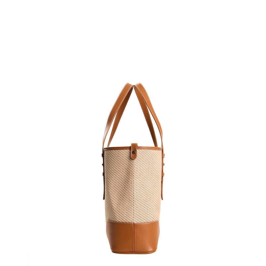 LIGHT BROWN MIDI TOTE BAG