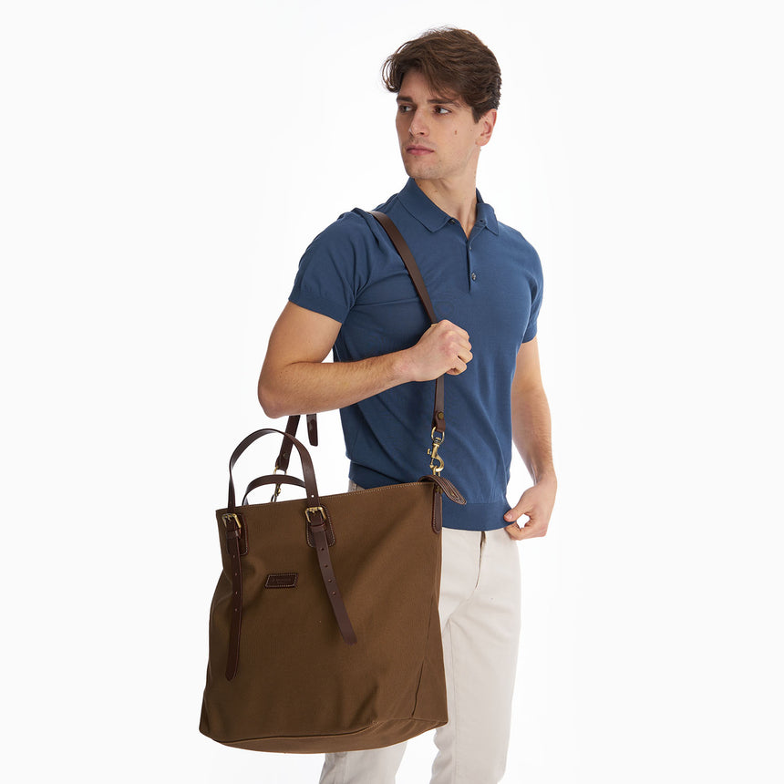 DARK BROWN CANVAS WEEKEND BAG