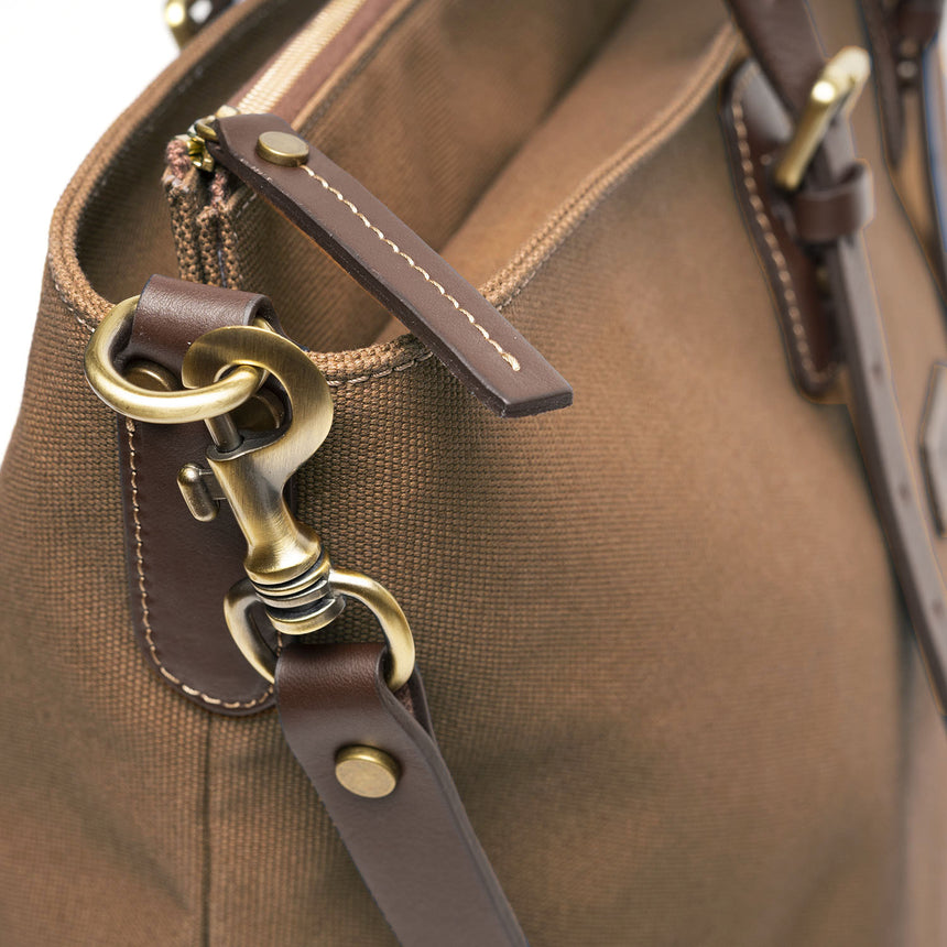 DARK BROWN CANVAS WEEKEND BAG