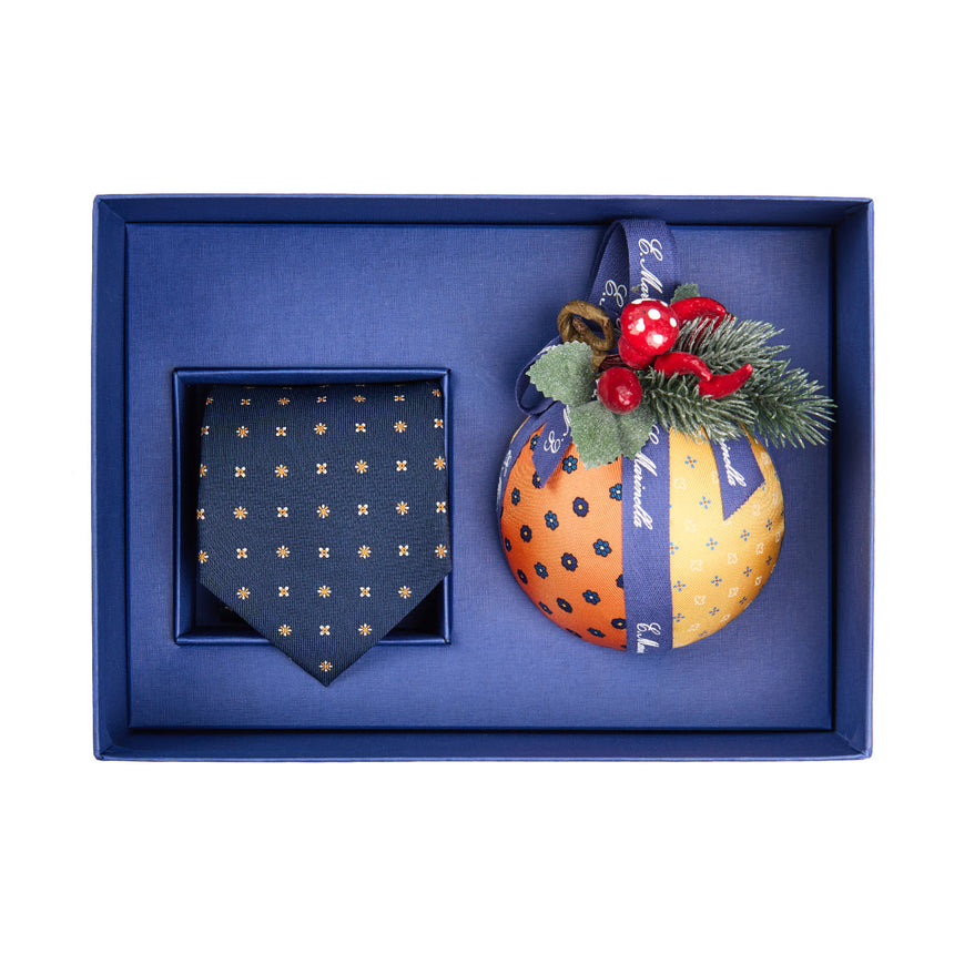 BOX DI NATALE CON CRAVATTA CLASSICA BLU SCURO