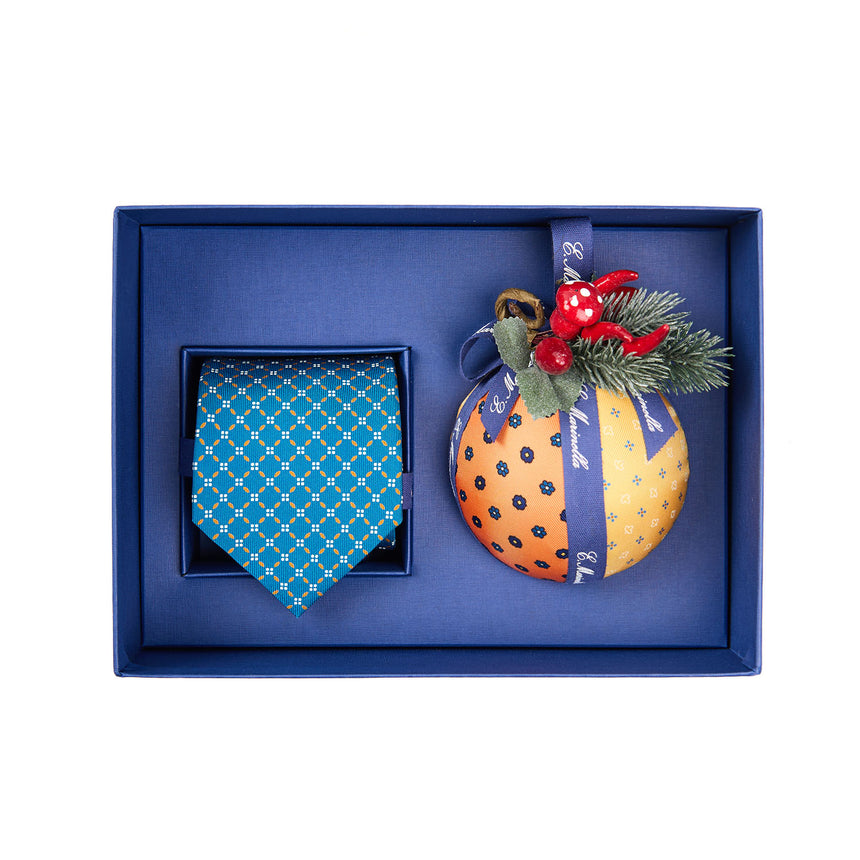 CHRISTMAS BOX WITH MID BLUE CLASSIC TIE