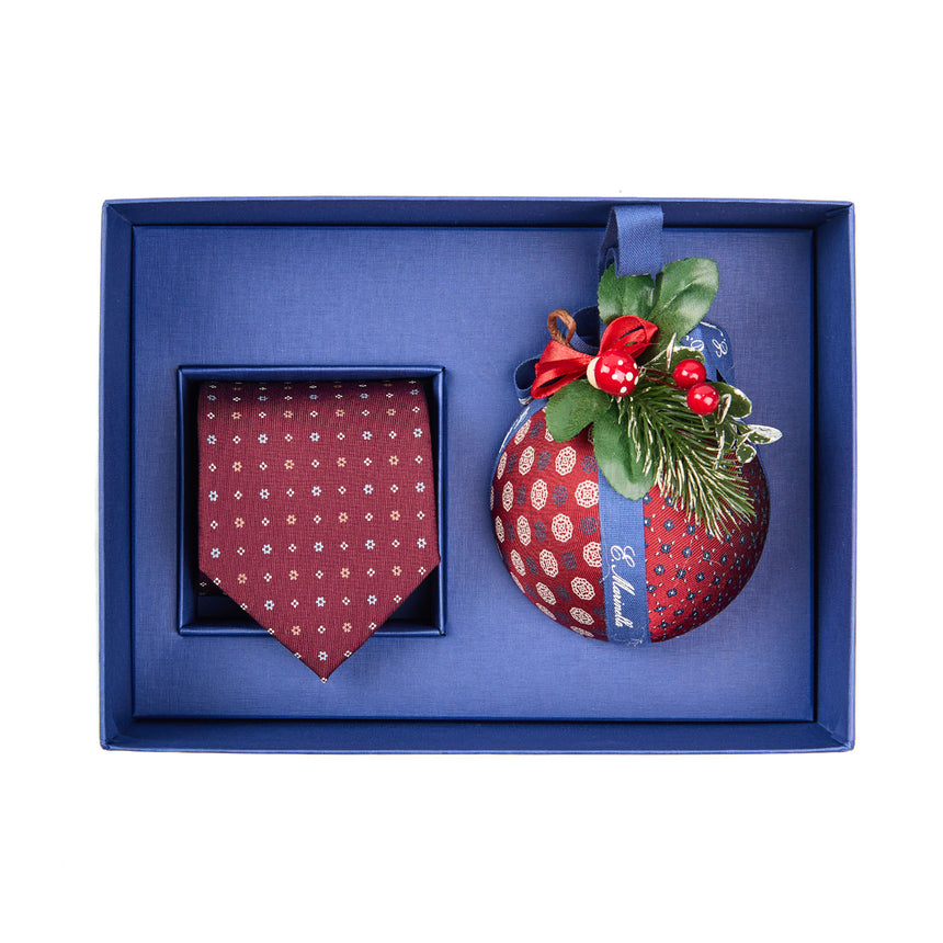 CHRISTMAS BOX WITH BURGUNDY CLASSIC TIE