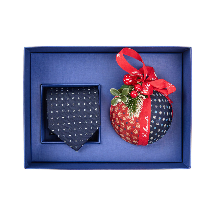 CHRISTMAS BOX WITH DARK BLUE CLASSIC TIE