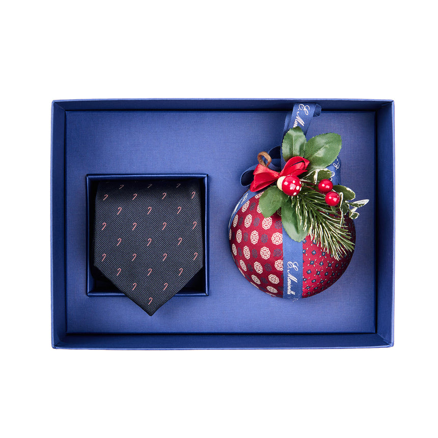 CHRISTMAS BOX WITH DARK BLUE CLASSIC TIE