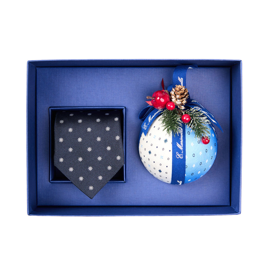CHRISTMAS BOX WITH DARK BLUE CLASSIC TIE