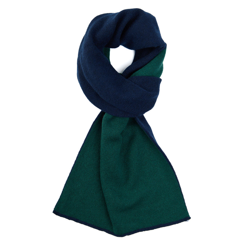CHRISTMAS BOX WITH BLUE AND GREEN CASHMERE NECK WARMER