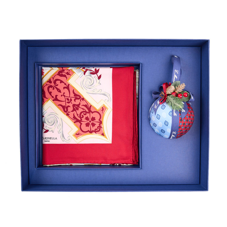 CHRISTMAS BOX WITH RED SCARF 90