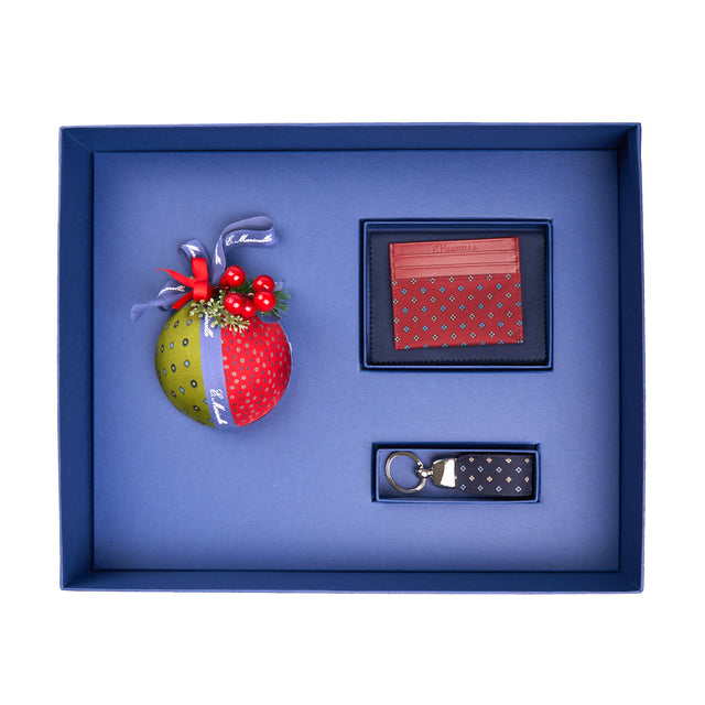 Crea la Tua Silk & Leather Organizer Box - Porta Carte Seta e Pelle, Portachiavi e Pallina di Natale