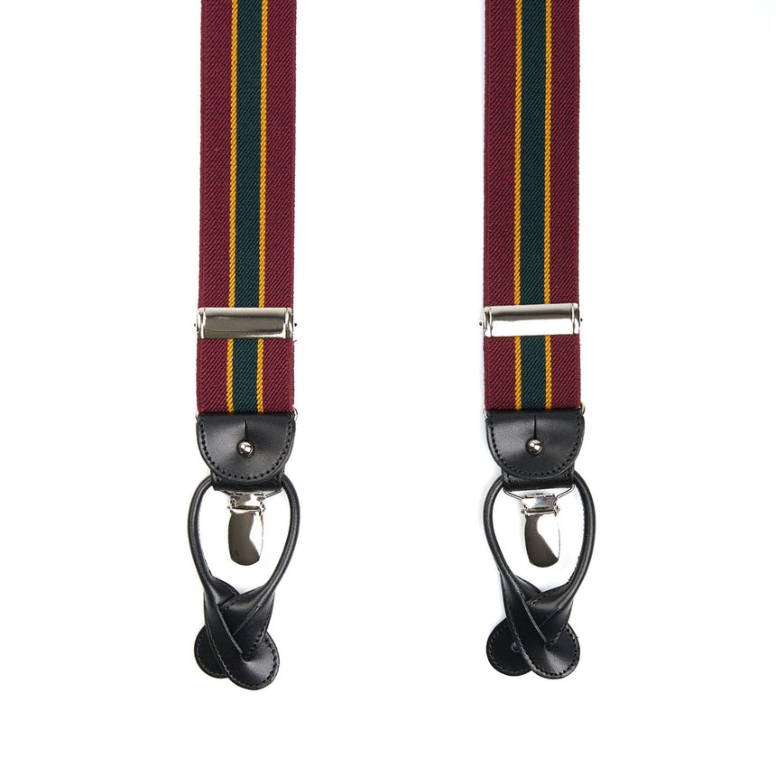 BORDEAUX AND GREEN BRACES