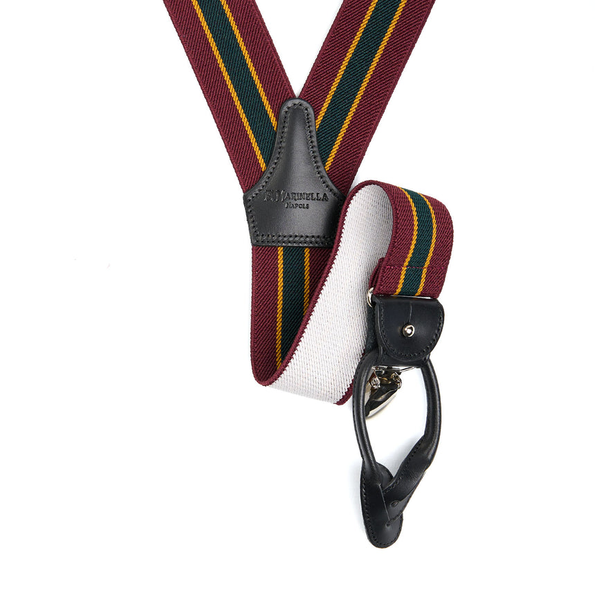 BORDEAUX AND GREEN BRACES