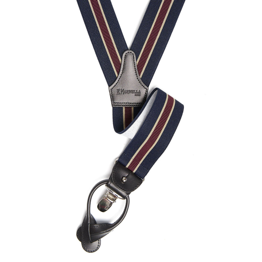 BRETELLE EM BLU E BORDEAUX