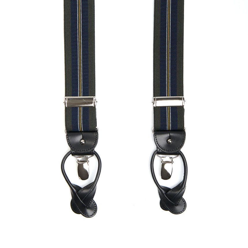 BRETELLE EM VERDE OLIVA E BLU SCURO
