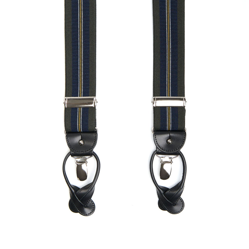 OLIVE GREEN AND DARK BLUE BRACES