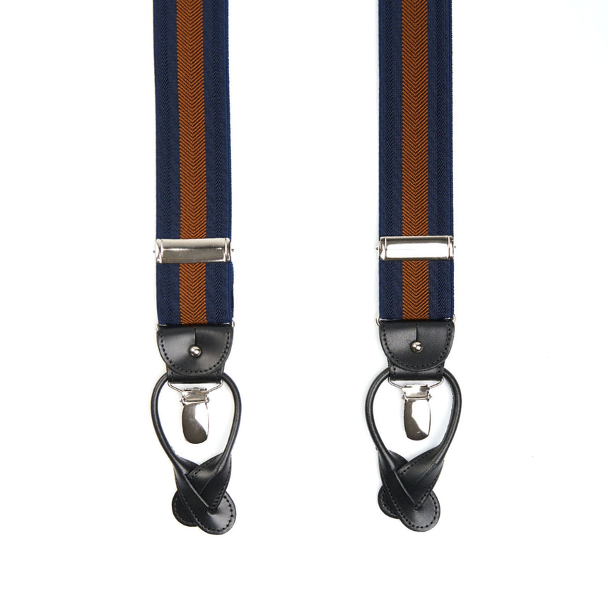 DARK BLUE AND BROWN BRACES