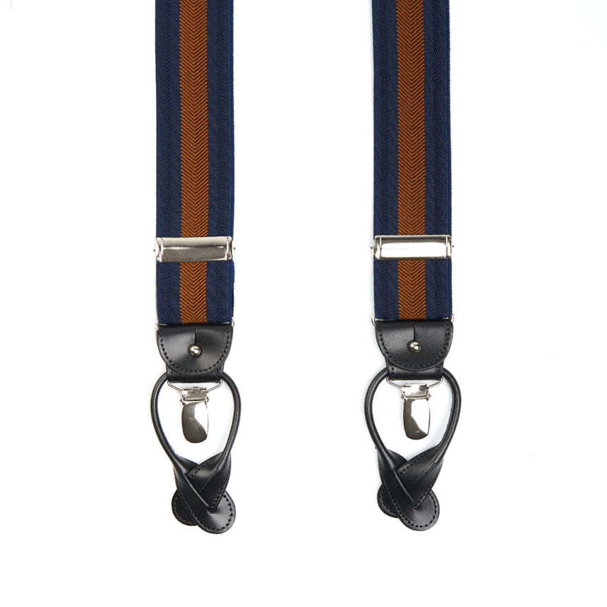 DARK BLUE AND BROWN BRACES