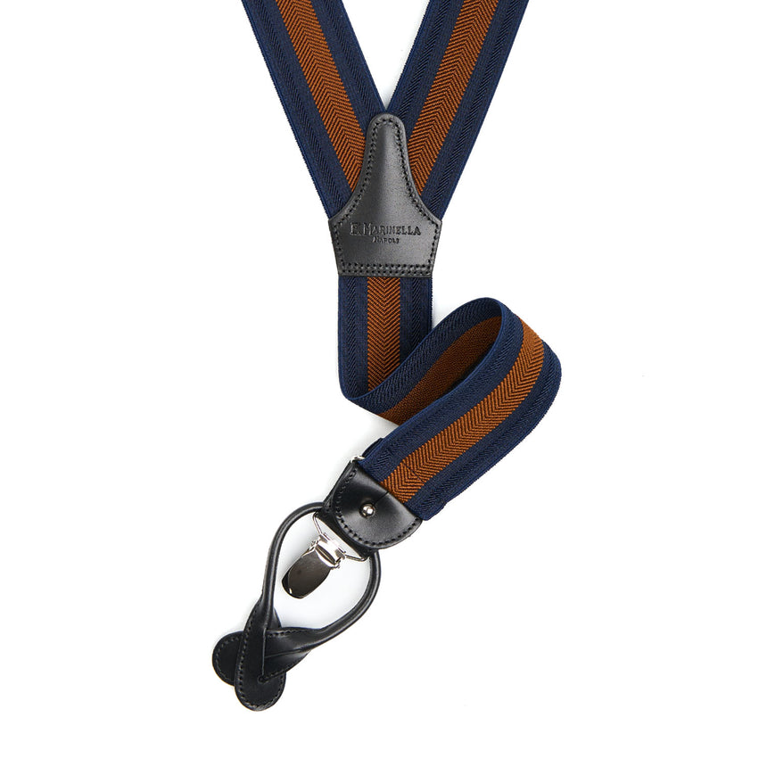 DARK BLUE AND BROWN BRACES