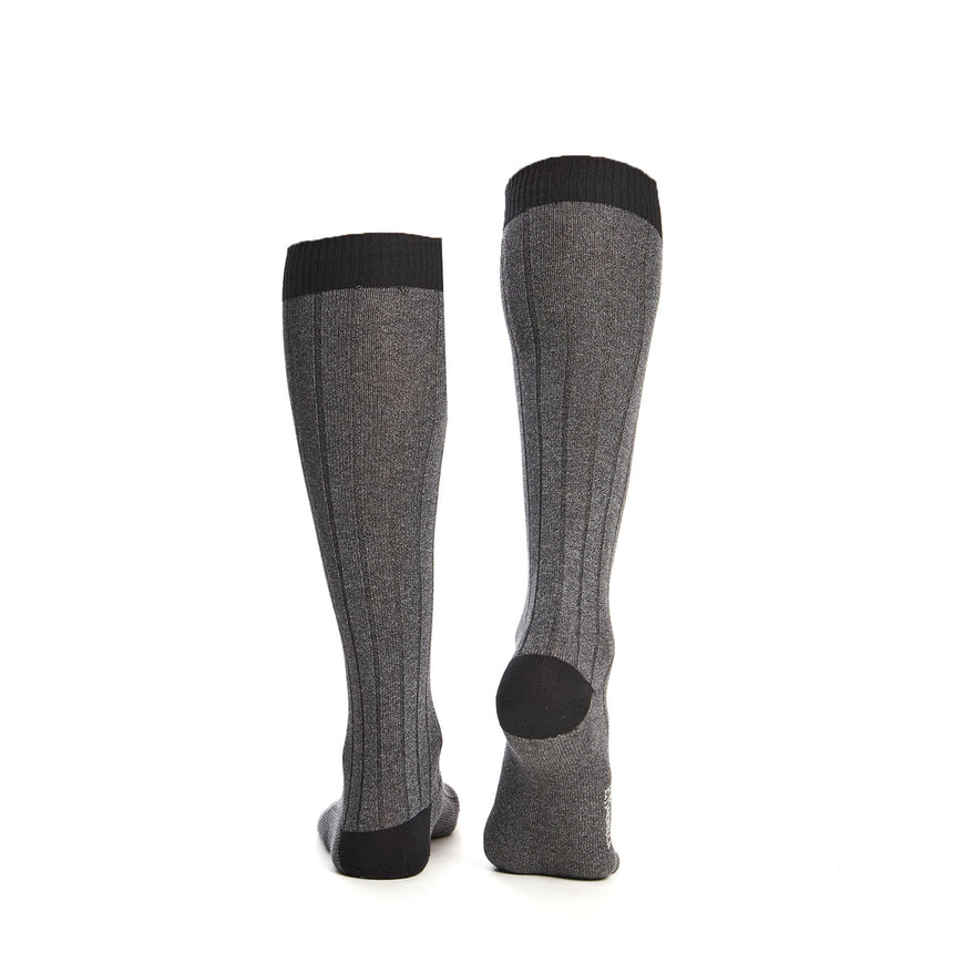 LONG GREY AND BLACK BICOLOR COTTON SOCKS