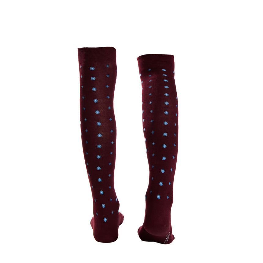 LONG BURGUNDY COTTON SOCKS