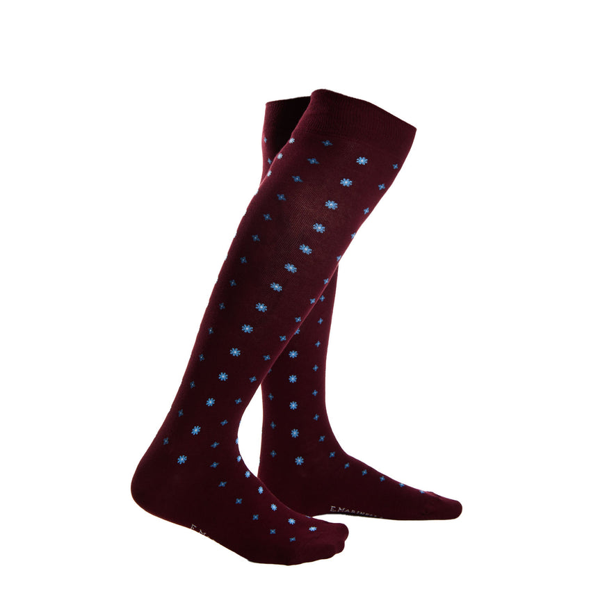 LONG BURGUNDY COTTON SOCKS
