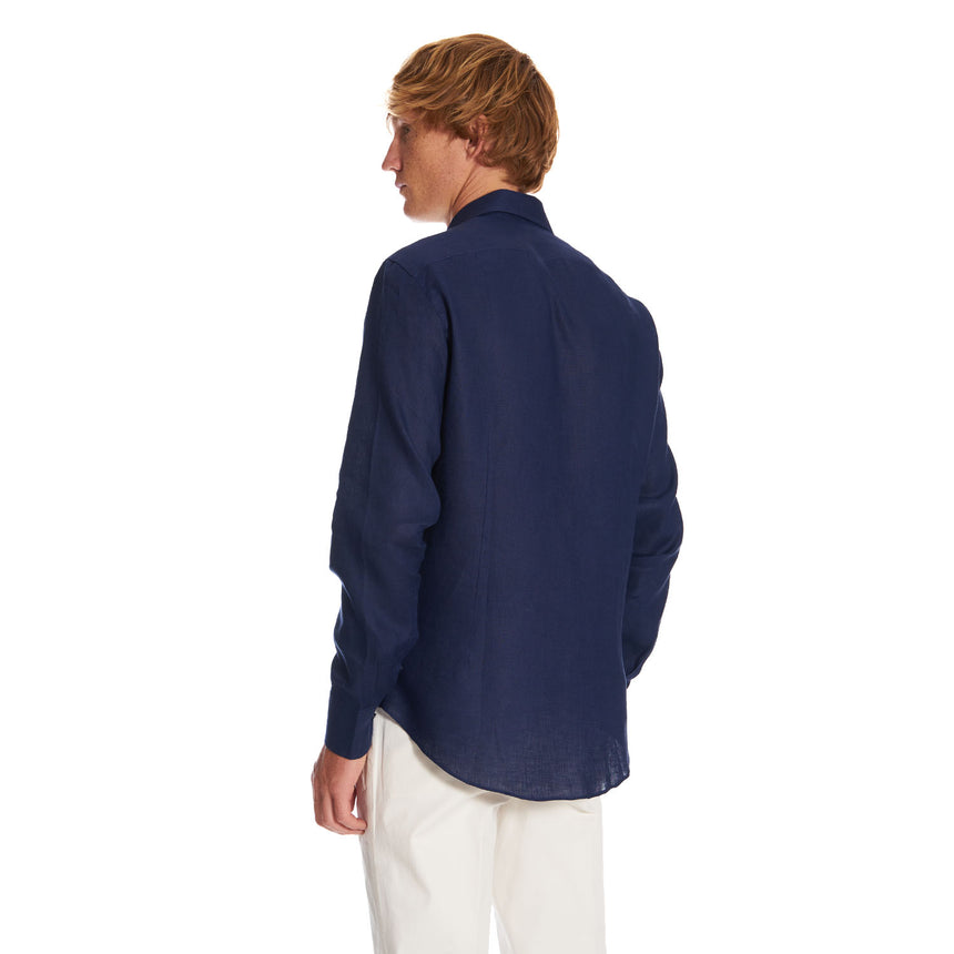 CAMICIA IN LINO BLU NOTTE