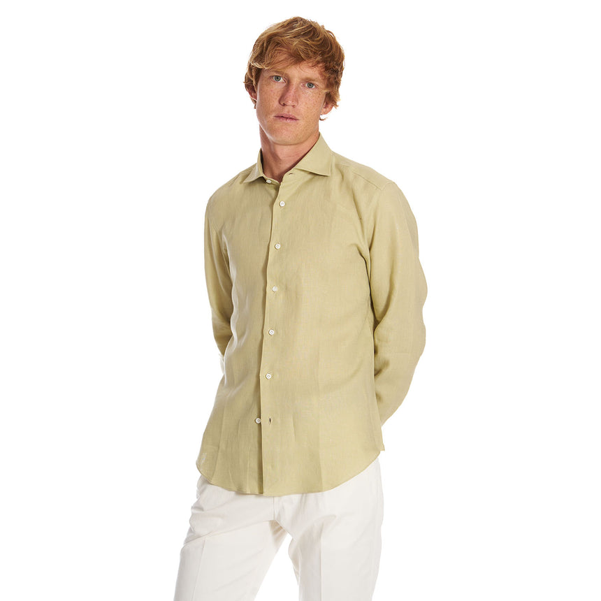 CAMICIA IN LINO VERDE CHIARO